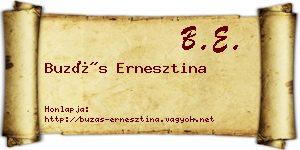 Buzás Ernesztina névjegykártya
